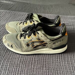 ASICS Gel Lyte III Olive and Black Sneakers